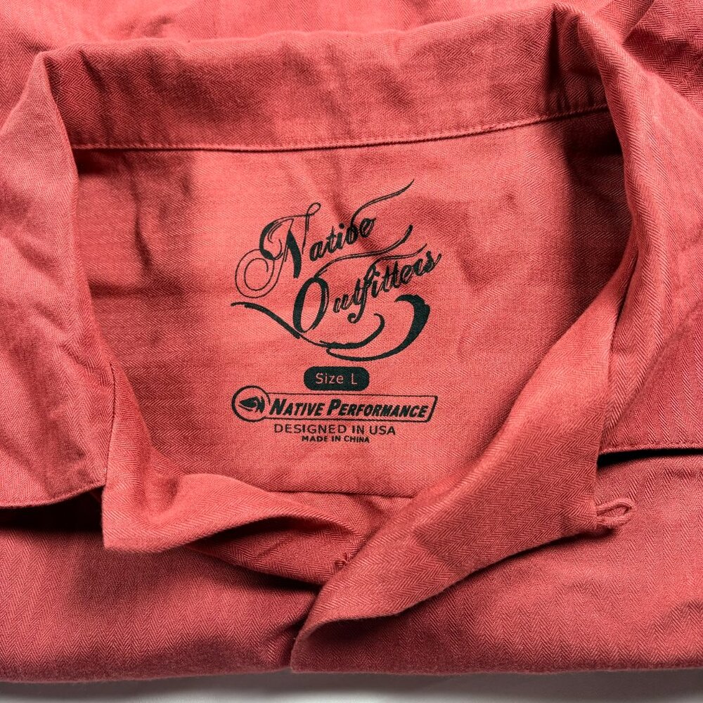 Native Outfitters Woody Wagon Surf Shirt Mens L Red Button Front - Picture 4 of 9